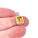 Vintage Sterling Silver 925 Yellow Cubic Zirconia Cage Pendant. Fixed Price $25.60.