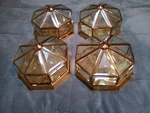 4 Progress Octagonal Polished Brass Beveled Glass Flush Mount Lights P5789-10. Fixed Price $36.71.