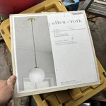 Allen Roth Bridge Brushed Gold Traditional Glass Globe Hanging Pendant Light. Fixed Price $80.00.