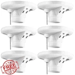 Saysurey Pack Porcelain Light Socket E27/E26 W/ Outlet Pull Chain. Fixed Price $64.99.