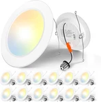Amico Recessed Lighting 5/6 Inch, 12 Pack 5CCT Flat Led Can White. Fixed Price $87.97.