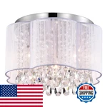 Lalula White Crystal Chandelier Ceiling 3-LIGHT Flush Mount Handmade. Fixed Price $127.55.
