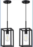2 Pack 1 Light Hanging Rustic Farmhouse 5.7" Metal Lantern Cage Pendant Ceili.... Fixed Price $45.21.