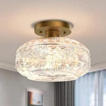Industrial Semi Flush Mount Ceiling Light Fixture,gold Globe Glass Hallway Li.... Fixed Price $45.67.