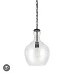 Meyer&cross Verona 1-LIGHT Blackened Bronze Pendant Clear Glass Shade. Fixed Price $15.99.