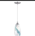 Vaxcel Milano 1 Light 5" Mini Pendant Caribbean Swirl, Satin Nickel - P0278. Fixed Price $37.97.
