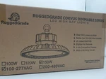 Ruggedgrade 150 Watt Led High Bay Ufo Corvus Dimmable Series Lights 5000K. Fixed Price $94.00.