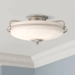 Quoizel Griffin 17" Wide Nickel And White Glass Floating Ceiling Light. Fixed Price $223.99.