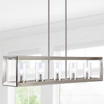 Jonathan 38.5"CONTEMPORARY Traditional Linear Metal/glass Led Pendant Nickel. Fixed Price $268.99.