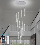 Elegant 12-LIGHT Crystal Chandelier, Spiral Led Raindrop Pendant Fixture. Fixed Price $383.99.