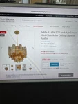 Crystorama ADD-312-AG-AM Addis Chandelier Aged Brass New In Unopened Box. Fixed Price $440.00.
