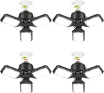 4 Pck Led Garage Lights 60W Deformable 8000 Lm E26 27 Adjustable Warehouse. Fixed Price $48.65.