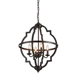 Warehouse Of Tiffany Octavia Brown 4-LIGHT Pendant With Shade. Fixed Price $80.99.