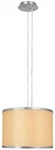 Hampton Bay 1-LIGHT Beige Brushed Nickel Accents Dimmable Pendant Drum Shade. Fixed Price $19.50.