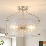 Semi Flush Mount Ceiling Light Fixture Glass Drum Chandelier Entryway F.... Fixed Price $267.88.