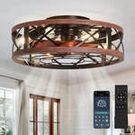 Aqubt 19'' Caged Ceiling Fans Lights Remote Fandelier - Brown/black. Fixed Price $65.63.