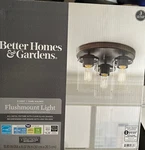 Better Homes &gardens 3- Led Flushmount Light Dark Walnut 1350 Luminous. Fixed Price $49.99.