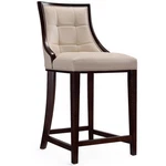 Manhattan Comfort Fifth 26" Faux Leather Counter Stool In Cream/walnut. Fixed Price $393.49.