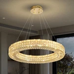 32" Modern Gold Crystal Chandelier - Adjustable Luxury Ceiling Light Fixture. Fixed Price $664.99.