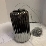 Led Ribbed Smoked Glass Cylinder Ceiling Hanging Light. Fixed Price $26.95.