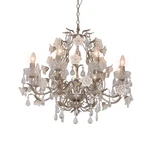 Stunning 8-LIGHT Floral Crystal Chandelier With Antique Silver Finish Livingroom. Fixed Price $279.99.