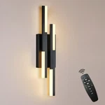 Benkut Modern Led Wall Sconce Black Remote Light Fixtures For Bathroom, .... Fixed Price $75.92.