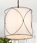 Uolfin Modern Drum Island Chandelier Pendant Kagome 3-LIGHT Black Cage. Fixed Price $125.00.