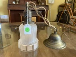 Antique Hubbell Art Deco Chain Pendant Glass Shade 1920 Lighting 3-7. Fixed Price $126.00.