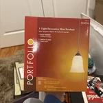 Portfolio Bronze Finish Mini Pendant Light - 0030788 (6X9.5X6). Fixed Price $15.00.