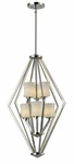 Z-lite Elite 6 Light Chrome With Matte Opal Glass Pendant/chandelier Orig $1284. Fixed Price $287.99.