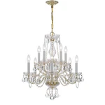 Crystorama Traditional Crystal 10 Light Chandelier, Brass 5080-PB-CL-I. Fixed Price $439.99.