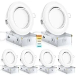 4 Inch Recessed Lighting 6 Pack,ajustable Eyeball Gimbal Light,led Recess.... Fixed Price $101.41.