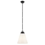 Kichler Marsailli 1 Light 20" Pendant, Black/cased Opal - 52662BK. Fixed Price $474.99.