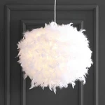 Jonathan Y Stork 19 In. 1-LIGHT White Feather Metal Adjustable Led Pendant. Fixed Price $40.99.