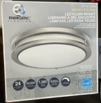 Energetic Lighting Led Flush Mount 1560 Lumens 50K Hours 4K Cool White. Fixed Price $23.90.