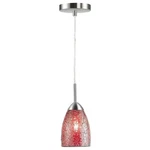 Woodbridge Lighting Venezia 1-LIGHT Glass Mini-pendant Nickel/mosaic Red. Fixed Price $67.60.