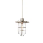 1-LIGHT Brushed Nickel Fisherman Style Mini Pendant. Fixed Price $37.29.