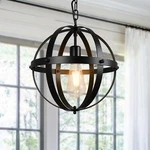 Dllt Vintage Globe Pendant Hanging Matte Black, 1-LIGHT, E26 Base, Ideal. Fixed Price $72.99.