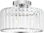 Crystal Ceiling Light Fixture, Chrome Close To Fixtures, Modern. Fixed Price $59.25.