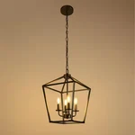 Briignite 8 In. Black 4-LIGHT Geometric Open Cage Pendant Chandelier, New. Fixed Price $52.66.