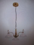 Oukaning 3-LIGHT Gold Modern Petal-shaped Shaded Pendant With Glass. Fixed Price $59.46.