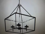 Hampton Bay Lainey 4-LIGHT Bronze Chandelier With Clear Glass Shades. Fixed Price $53.95.