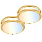 Hykolity 13" Led Flush Mount Ceiling Light 2PACK Gold. Fixed Price $104.99.