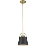Z-lite 726MP-MB+HBR Z-studio Pendant Matte Black And Heritage Brass. Fixed Price $190.00.