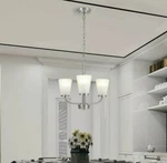 Hampton Bay Helena 3-LIGHT Brushed Nickel Chandelier 1003223277. Fixed Price $20.00.