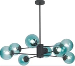 Kco Lighting Modern Blue Glass Sputnik Chandelier Mid-century Matte Black 2878S. Fixed Price $85.00.