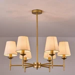 Fivootvi Gold Chandelier With Shades 6-LIGHT Linen Fabric Farmhouse Pendant. Fixed Price $109.95.