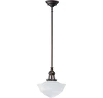 Quorum 801-12-186 12" Opal Glass Pendant In Oiled Bronze. Fixed Price $175.00.