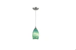 Elk Lighting 10650/1 Collanino Mini Pendant Satin Nickel W/aqua Swirl Glass. Fixed Price $41.99.