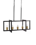 Studio 35 Light Cross Square Iron Chandelier (black Powder Finish) SD-257. Fixed Price $145.00.